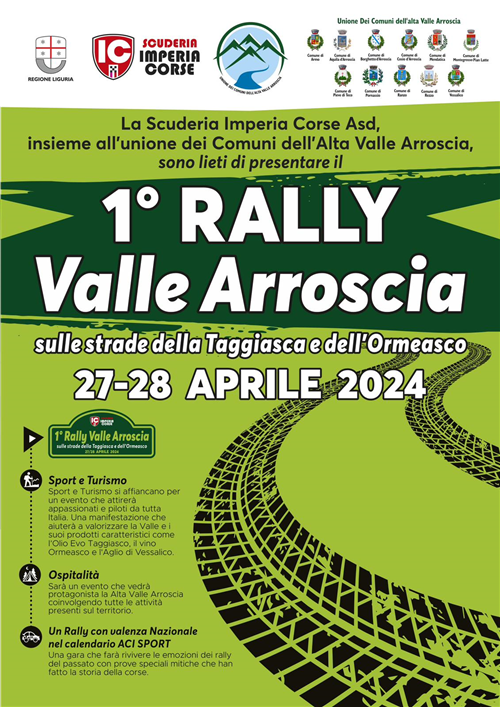 1°RALLY Valle Arroscia 27/28 Aprile 2024
